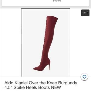 Brand new thigh-high Aldo burgundy boots size 7
